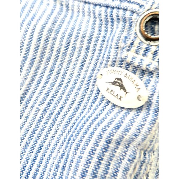 Tommy Bahama Provence Relax Shorts 100% Linen Blue White Pin Stripe SZ 38 - Picture 6 of 9